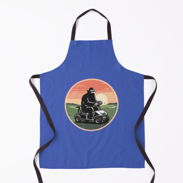 Item preview, Bigfoot Driving a Golf Cart Sunset Retro Golf Design designed and sold by donwillisjrart.