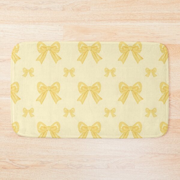 Item preview, Light Pastel Baby Yellow Bows Ribbons on Light Yellow Background designed and sold by burbankdesigns.
