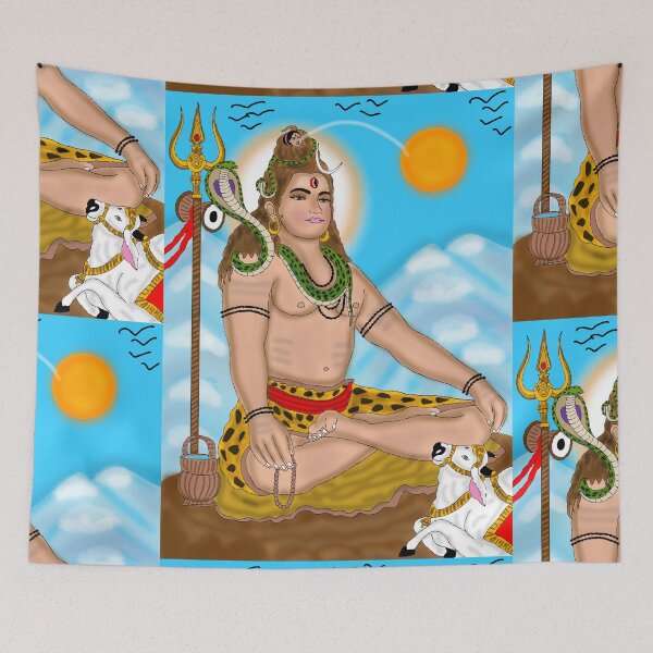 Item preview, cShiva Mythological Artwork – Hindu God Spiritual Illustration designed and sold by Harshit_Digital_Arts.