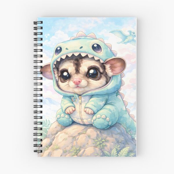 Item preview, Tiny Dino Glider – Kawaii Pastel Sugar Glider designed and sold by OneStepFromArt.
