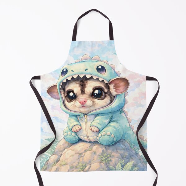 Item preview, Tiny Dino Glider – Kawaii Pastel Sugar Glider designed and sold by OneStepFromArt.