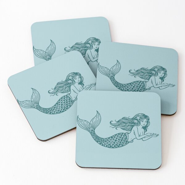 Item preview, Woodcut Mermaid  designed and sold by Texterns.