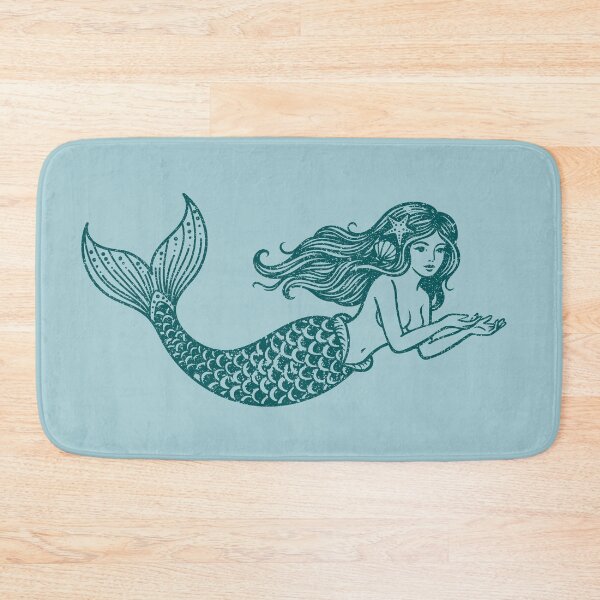 Item preview, Woodcut Mermaid  designed and sold by Texterns.