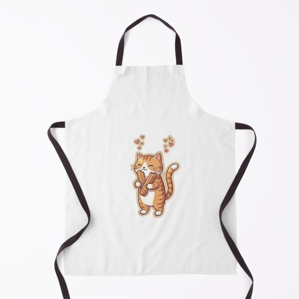 Item preview, Cute Orange Cat Eating Sweet Churros Illustration designed and sold by NoopnyangStudio.