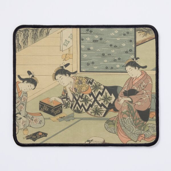 Item preview, Women Examining a Lacquer Box on Tatami — Kyoto, Edo Period designed and sold by revivejapanart.