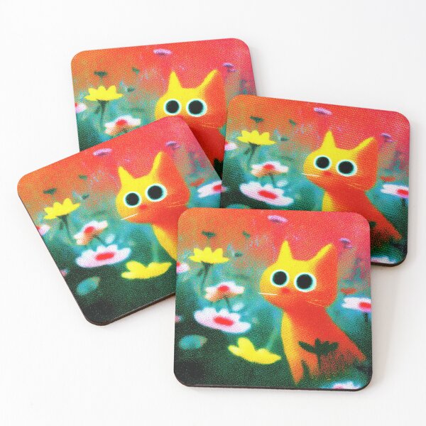 Item preview, Cute Cat in Flower Field Aesthetic Kawaii Nature Design designed and sold by Meow-Attitude.