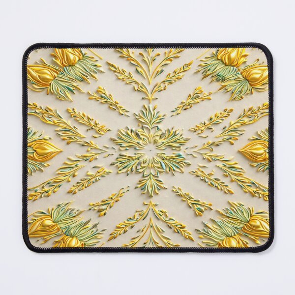 Item preview, Elegance Gold Bloom – Embossed Floral Mandala designed and sold by Colorshow-relax.