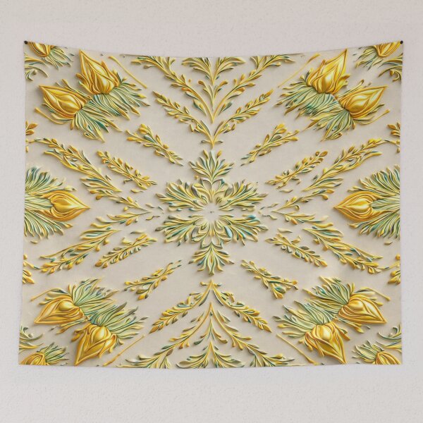 Item preview, Elegance Gold Bloom – Embossed Floral Mandala designed and sold by Colorshow-relax.
