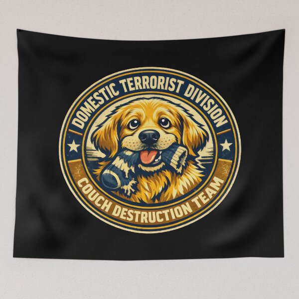 Item preview, Golden Retriever Funny Dog Puppy Couch Destruction designed and sold by SplashTastic.