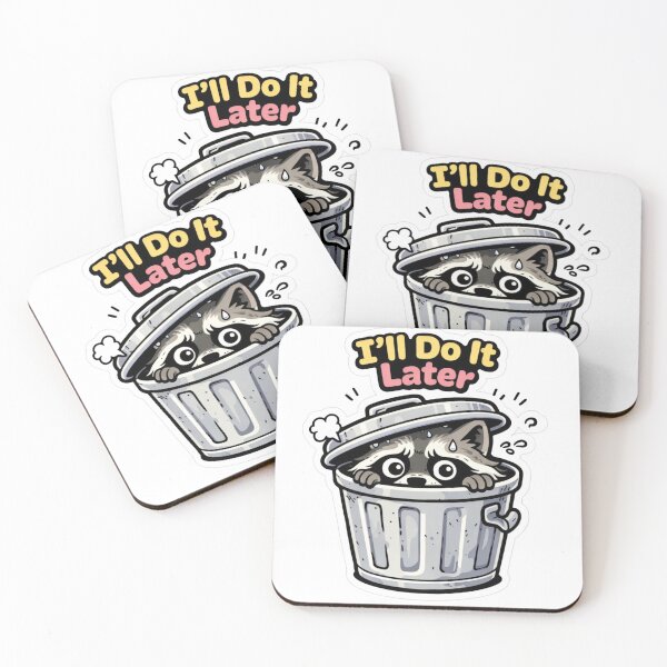 Item preview, Lazy Raccoon Funny Procrastination Gift Sticker designed and sold by Gentlestate.