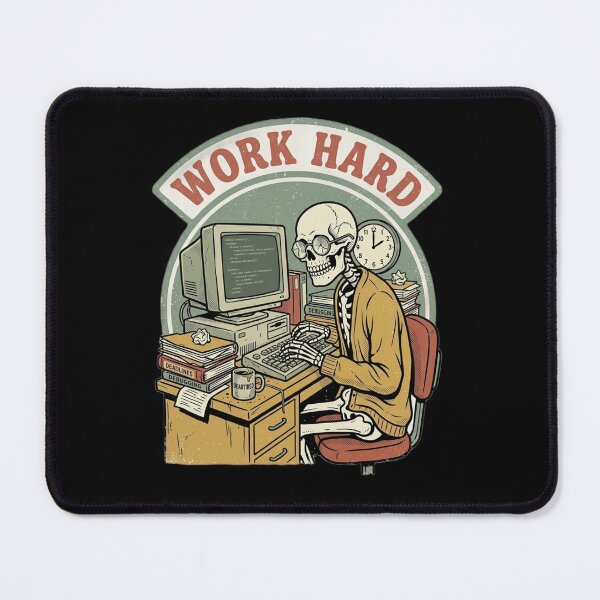 Item preview, Retro Skeleton Developer - Work Hard Coding Scene designed and sold by TinyJoy Studio.