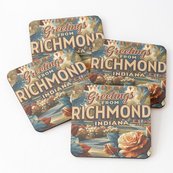 Item preview, Greetings from Richmond Indiana Rose Festival Vintage Poster designed and sold by Boddicca.