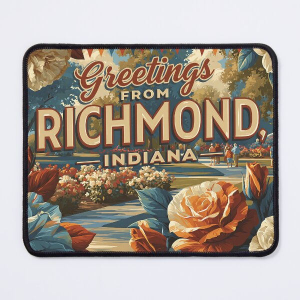 Item preview, Greetings from Richmond Indiana Rose Festival Vintage Poster designed and sold by Boddicca.