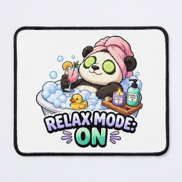 Item preview, Relax Mode On Panda Sticker - Funny Spa Day Panda - Bubble Bath Self Care Art designed and sold by ZYNORAworld.