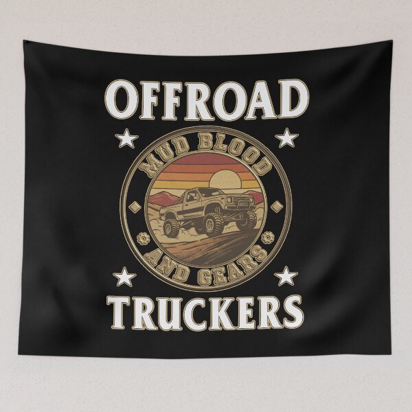 Item preview, Offroad Truckers - Mud Blood and Gears Retro 4x4 Truck Sunset Freedom  designed and sold by Jt41.