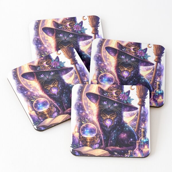 Item preview, Cosmic Witch Cat with Magic Moon designed and sold by HOPPER420.