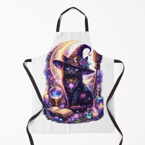 Item preview, Cosmic Witch Cat with Magic Moon designed and sold by HOPPER420.