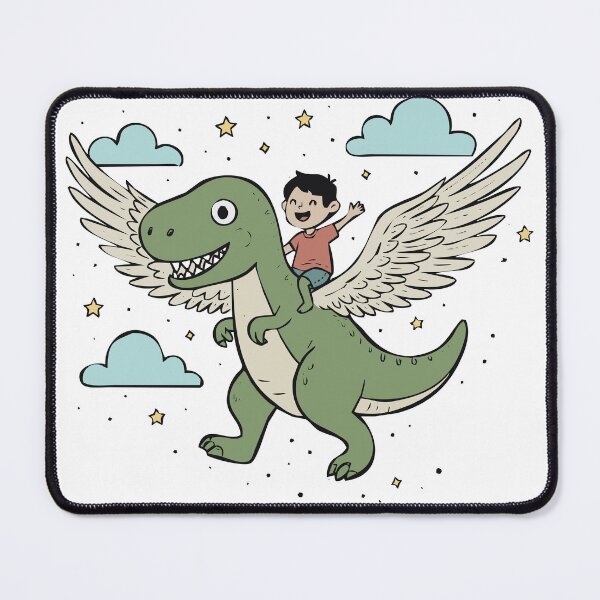 Item preview, Magical Flying Dinosaur with Boy Friend designed and sold by MeeraArts&Crafts.