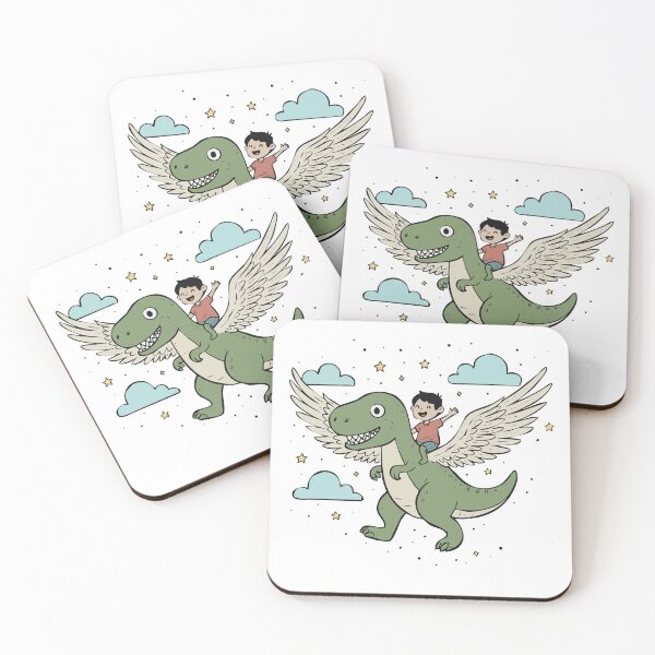 Item preview, Magical Flying Dinosaur with Boy Friend designed and sold by MeeraArts&Crafts.