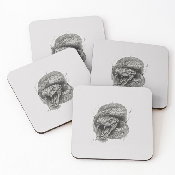 Item preview, Coiled Cobra Snake Strike Pencil Drawing Art designed and sold by silversketchh.