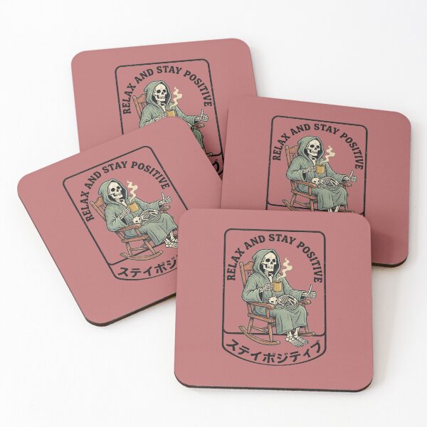 Item preview, Skeleton - Relax and Stay Positive Coffee designed and sold by TinyJoy Studio.
