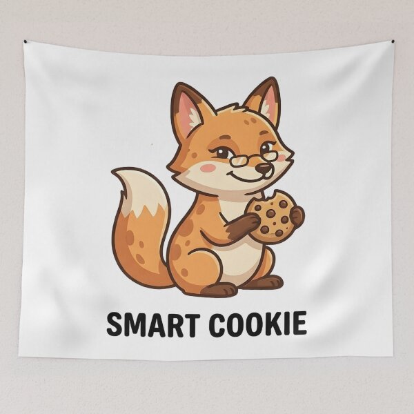 Item preview, Cute Fox Smart Cookie Kids T-Shirt – Funny Clever Fox Cartoon designed and sold by DIRTYSKETCHH.
