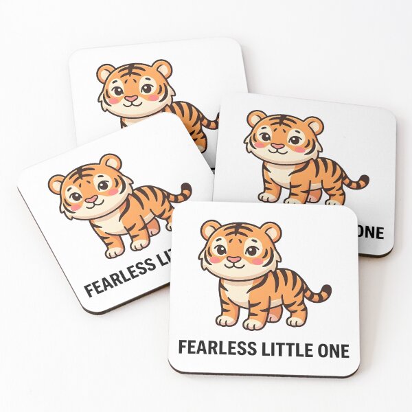 Item preview, Brave Tiger Fearless Little One Kids T-Shirt – Cute Tiger Cartoon designed and sold by DIRTYSKETCHH.