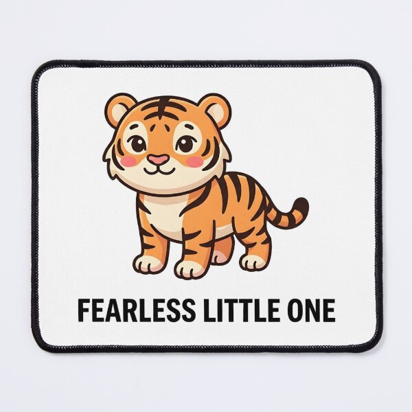 Item preview, Brave Tiger Fearless Little One Kids T-Shirt – Cute Tiger Cartoon designed and sold by DIRTYSKETCHH.