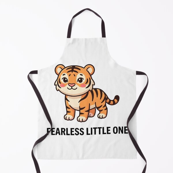 Item preview, Brave Tiger Fearless Little One Kids T-Shirt – Cute Tiger Cartoon designed and sold by DIRTYSKETCHH.
