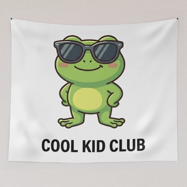 Item preview, Cool Frog Cool Kid Club Kids T-Shirt – Funny Frog Cartoon designed and sold by DIRTYSKETCHH.