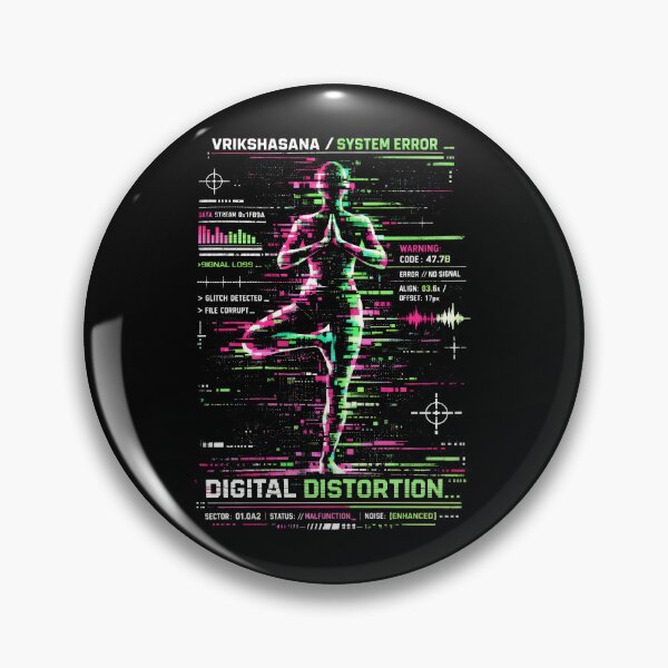 Artikelvorschau, Glitch Art Yoga Cyberpunk Digitale Verzerrung entworfen und verkauft von SplashTastic.