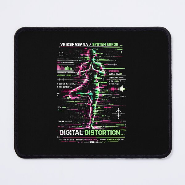 Item preview, Glitch Art Yoga Cyberpunk Digital Distortion designed and sold by SplashTastic.