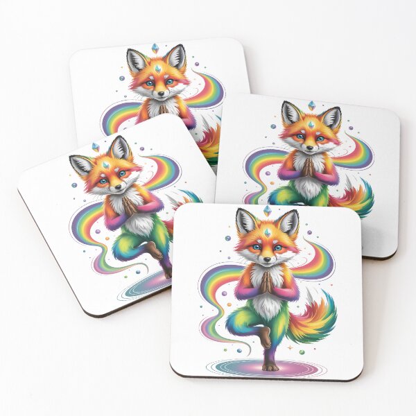 Item preview, Vibrant Rainbow Animal Yoga – Neon Zen Meditation Art designed and sold by RBToper.
