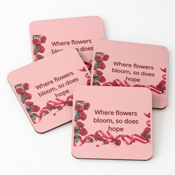 Item preview, Where Flowers Bloom So Does Hope Red Roses Inspirational Quote designed and sold by SolutionsArt.