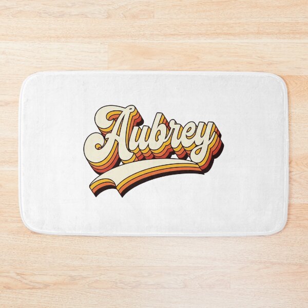 Aperçu de l'œuvre Aubrey Name Design rétro années 70 créée et vendue par Teelogic.