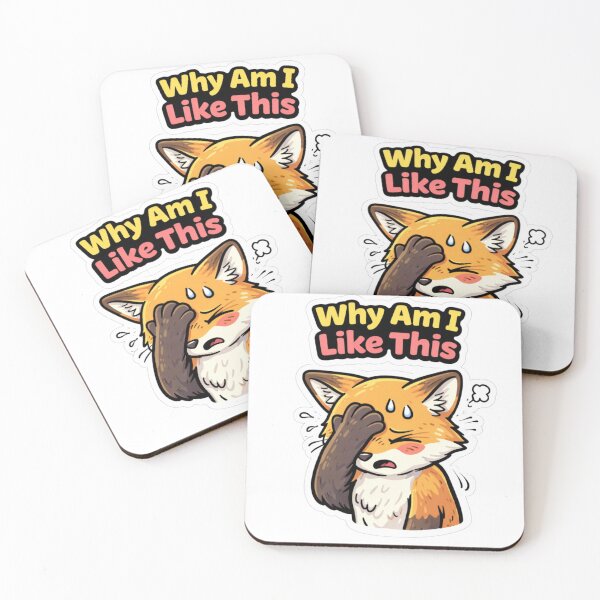 Item preview, Flustered Fox Funny Social Anxiety Gift Sticker designed and sold by Gentlestate.