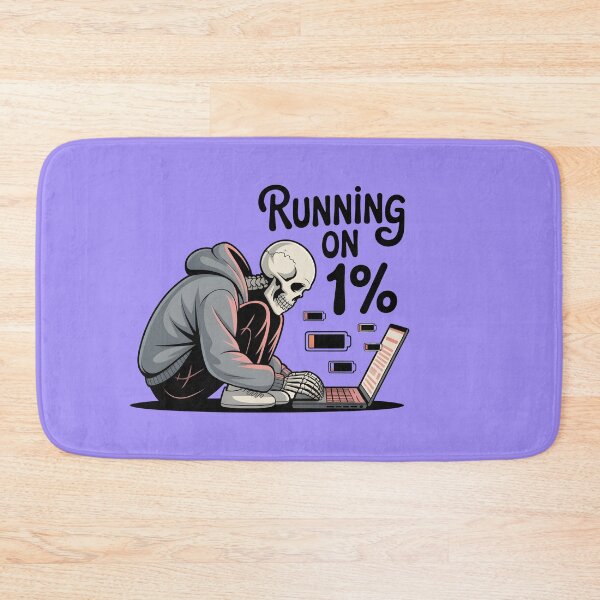 Item preview, Running on 1% Skeleton Laptop Funny T-Shirt | Tired Programmer Coffee Humor Graphic Tee designed and sold by Raw Tigers.