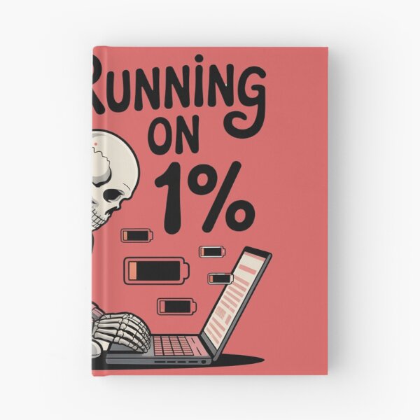 Item preview, Running on 1% Skeleton Laptop Funny T-Shirt | Tired Programmer Coffee Humor Graphic Tee designed and sold by Raw Tigers.