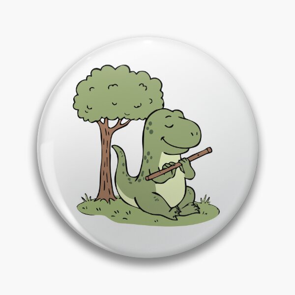 Artikelvorschau, Ruhiger T-Rex spielt Flöte unter einem Baum entworfen und verkauft von MeeraArts&Crafts.