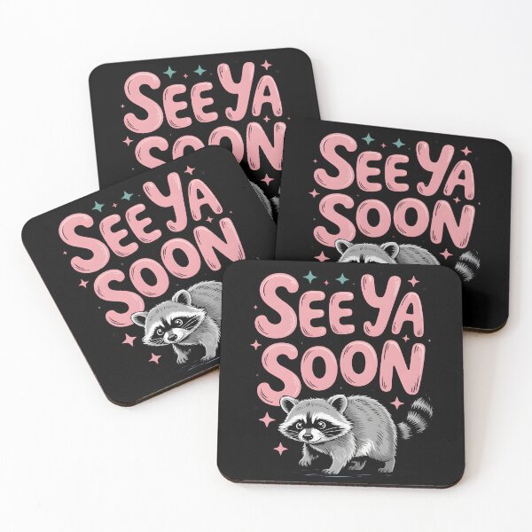 Item preview, See Ya Soon: Cute Raccoon Farewell Funny Goodbye, 2 Side See Ya Soon Raccoon Funny Star Saying designed and sold by NewaveBoutique.