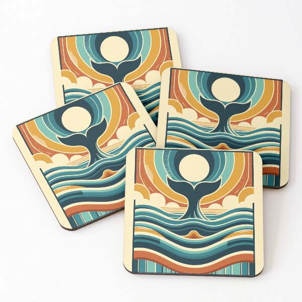 Item preview, Geometric Whale Tail and Ocean Waves designed and sold by InkSmithery.