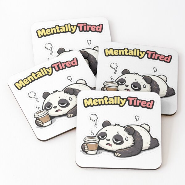 Item preview, Exhausted Panda Funny Mental Health Gift Sticker designed and sold by Gentlestate.