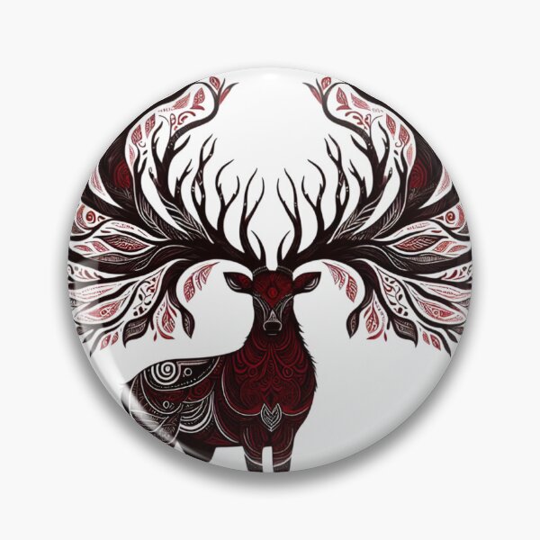 Item preview, Elegant Nature Deer with Leaf Antlers Boho Art designed and sold by Radhamadhaba Pattachitra Vibes”.