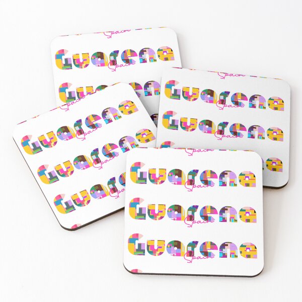 Item preview, Guareña, Spain, Vibrant Abstract City Typography Art designed and sold by Wanderful-roads.