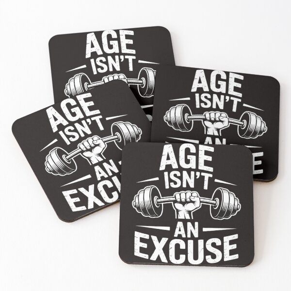 Item preview, Age Isn't An Excuse Workout Fitness Motivation Quote designed and sold by Hybrid-Mind.