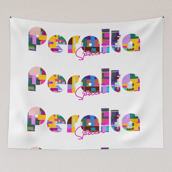 Item preview, Peralta, Spain, Vibrant Abstract City Typography Art designed and sold by Wanderful-roads.
