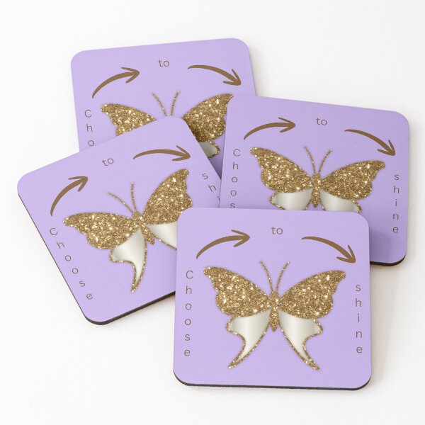 Item preview, Gold Glitter Butterfly Choose To Shine Inspirational Quote designed and sold by SolutionsArt.