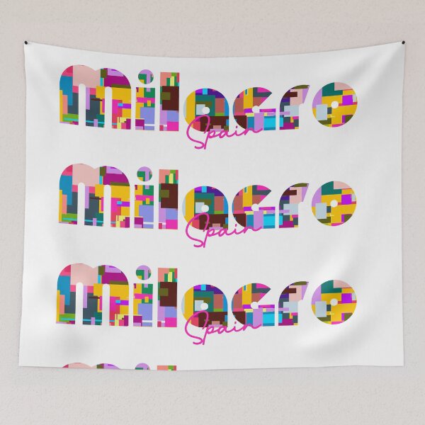 Item preview, Milagro, Spain, Vibrant Abstract City Typography Art designed and sold by Wanderful-roads.