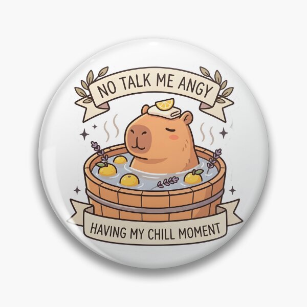 Item preview, No Talk Me Angy Lazy Capybara in Yuzu Bath Sticker designed and sold by TheLazyVibe.