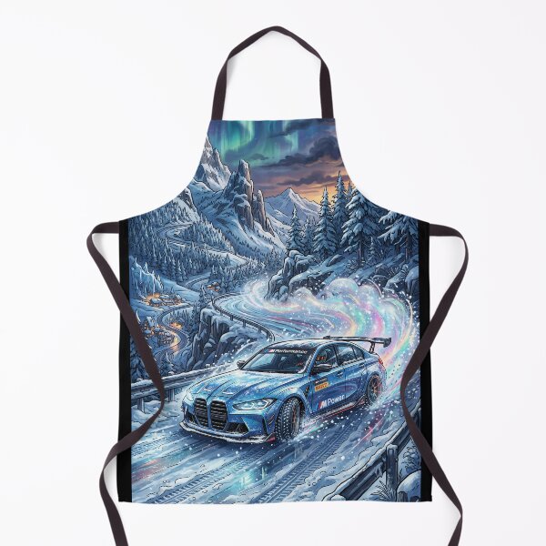 Item preview, Powerful sports car drifting through snowy mountain peaks designed and sold by RevUpDesign.
